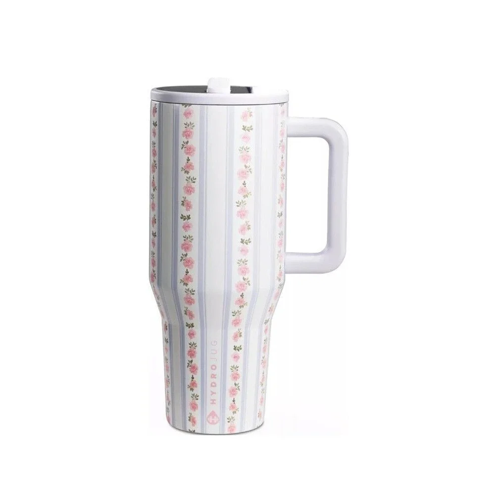 Hydrojug Traveler 40oz Primrose Floral Insulated Tumbler New in Box